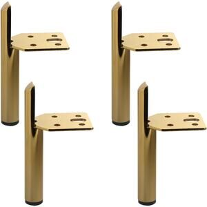 New Set of 4 Modern, Side Mounted 5" Metal Furniture Legs